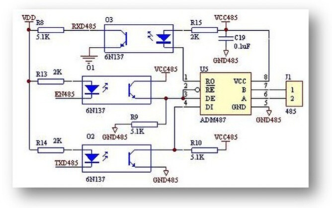 RS485電路及隔離技術(shù)：光電隔離RS485典型電路