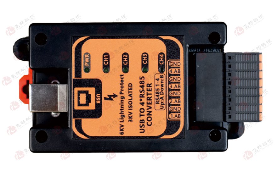 飛暢科技-工業(yè)級(jí) 3KV隔離/6KV防雷型 USB轉(zhuǎn)4路RS485轉(zhuǎn)換器
